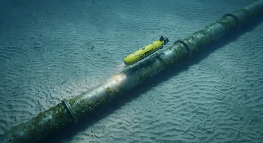 A Strydent autonomous underwater vehicle deployed from a tiltrotor aircraft